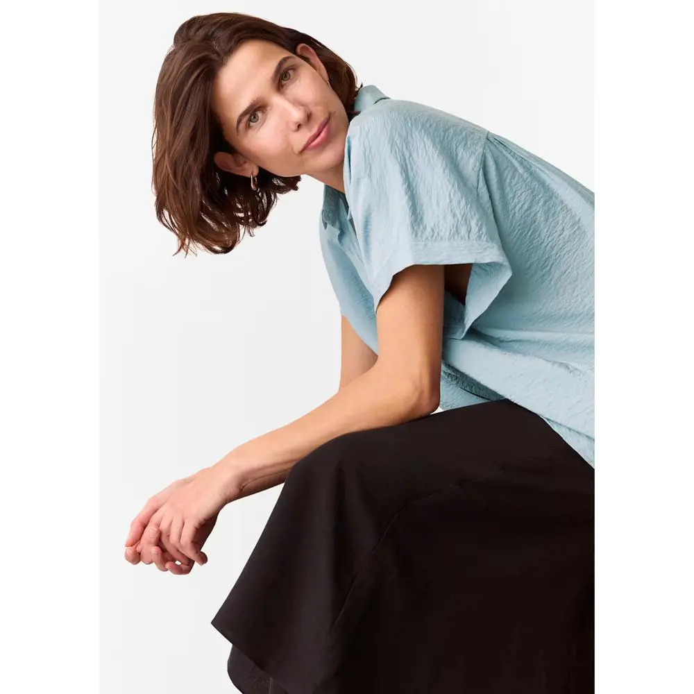 Whistles Pale Blue Nicola Button Through Shirt